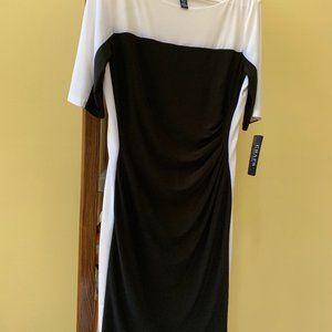 Chaps Dress w/tags -Black and White L